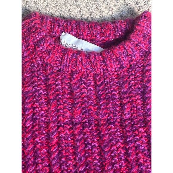 Vintage 90s Liz Claiborne Wool Sweater Vest Purple Magenta Cable Knit Cropped - Picture 7 of 9
